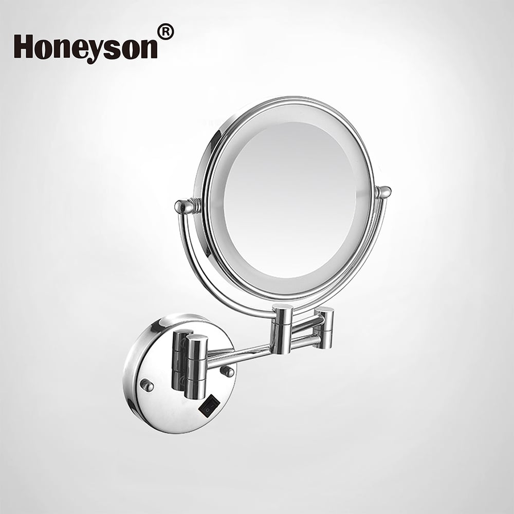 Double-Sided LED Wall Mounted Mirror 8.5 Inch for Hotel Bathroom HS-529