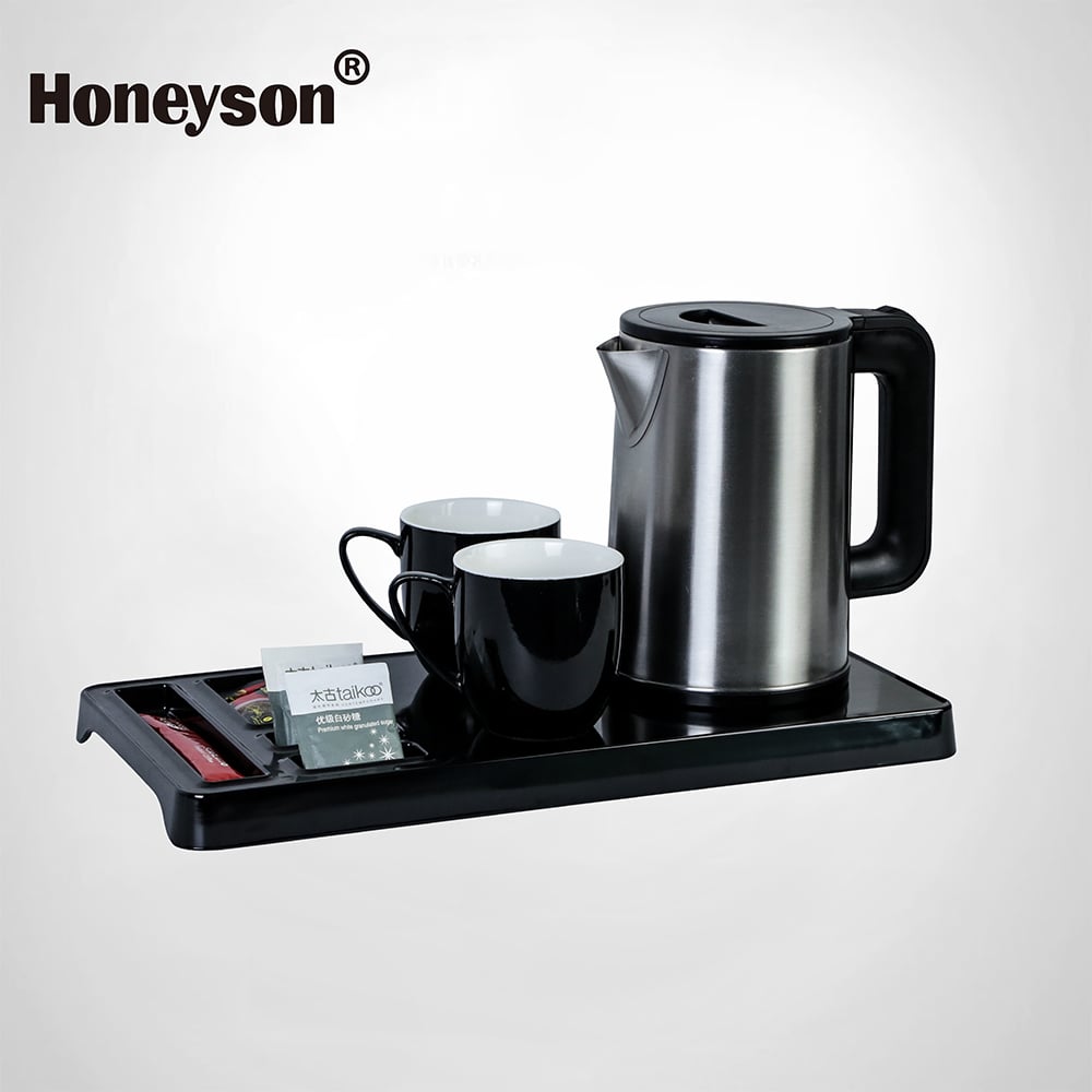 Hotel Guestroom Kettle Set with Melamine Tray, 1.0L capacity, 304S/S kettle, D-K108
