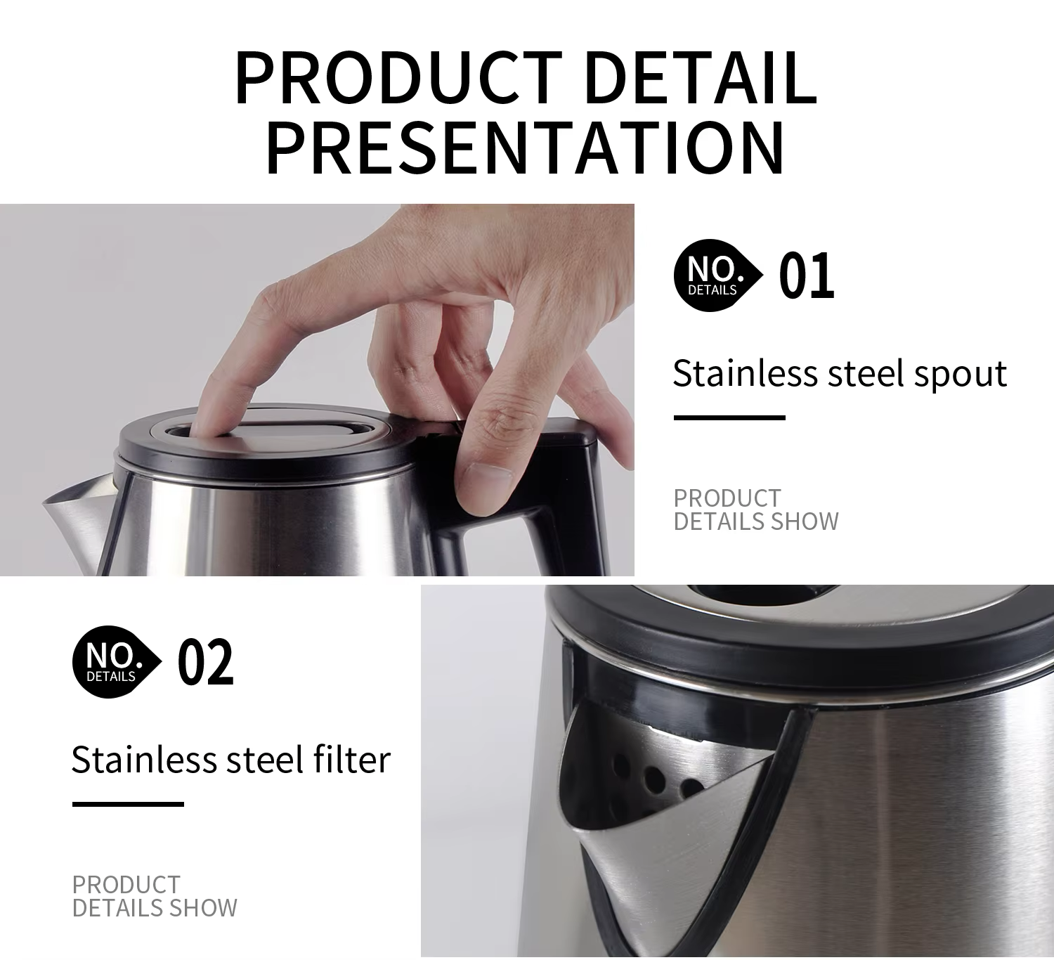 Hotel Guestroom Kettle , 0.8L capacity, 304S/S Kettle, 3-layer kettle ,K85 supplier