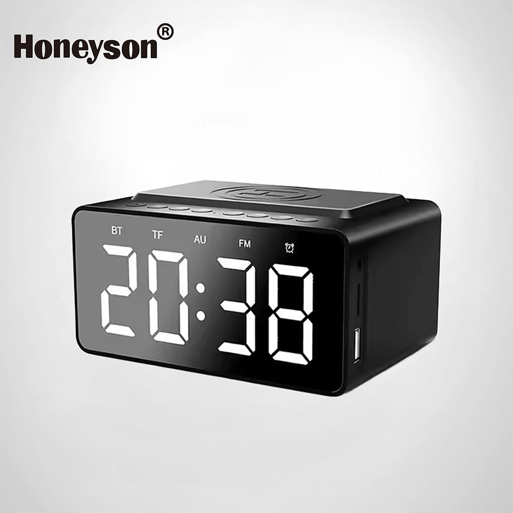 Hotel Wireless Bluetooth Alarm Clock with Wireless Charging, BT508