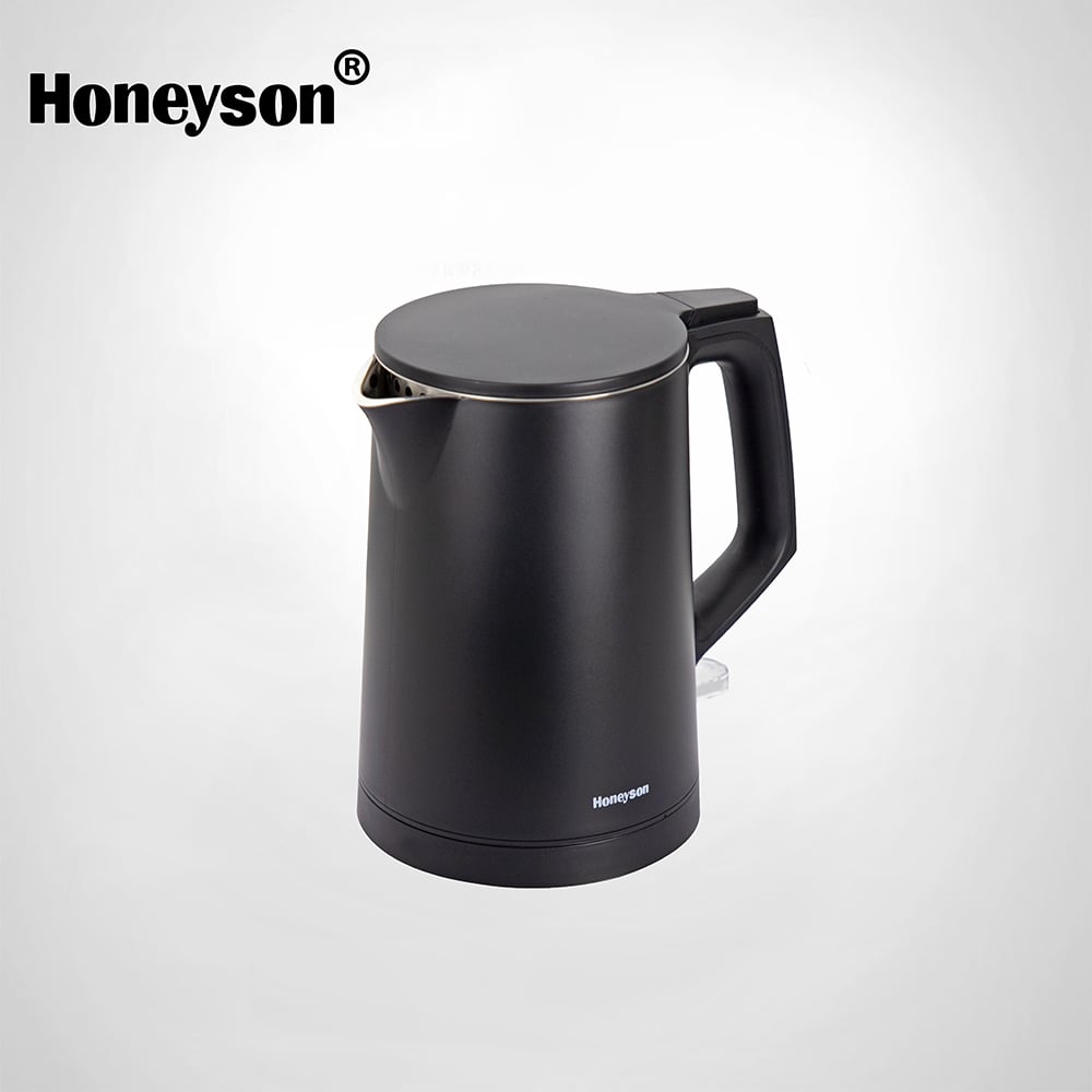 Hotel Guestroom Kettle, 1.0L Capacity, Double Body, Cool Touch Style Kettle,.  H1012, Black Kettle