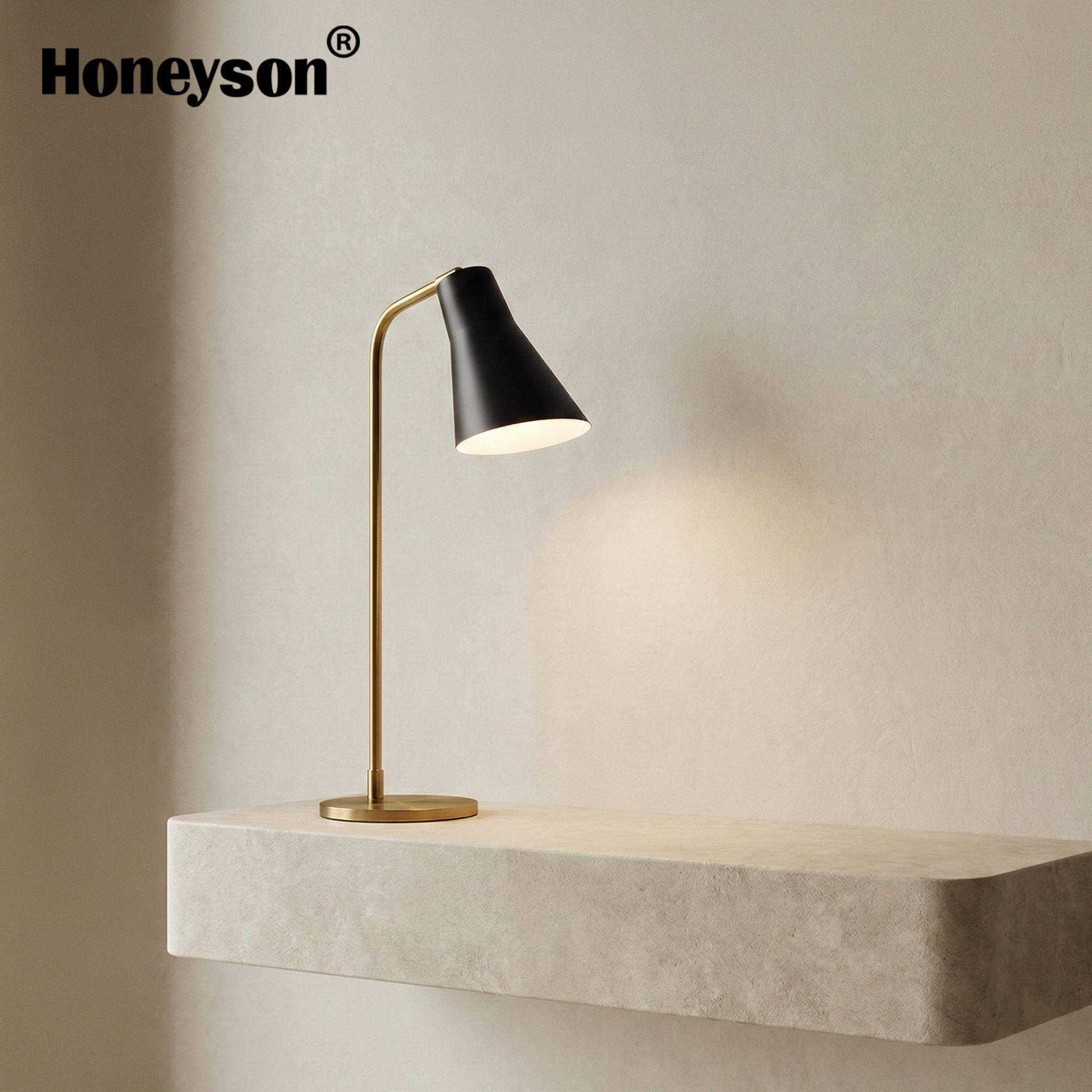 Post-modern Simple Atmospheric Brushed Titanium Stainless Steel Learning Lamp Black Lampshade Non-standard Hotel Suppliers 741