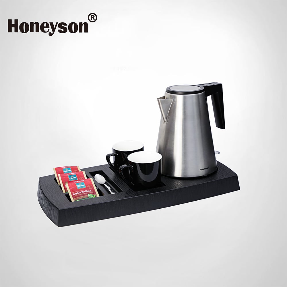 Hotel Guestroom Kettle Set with ABS Tray, 1.2L capacity, 304S/S Kettle, G-1-H1205