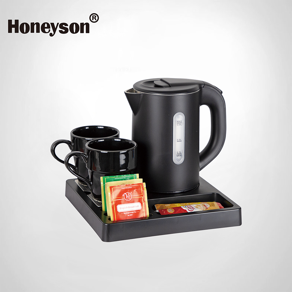 Hotel Guestroom Kettle Set with ABS Tray, 0.8L capacity, 304S/S Kettle, T-1-K89