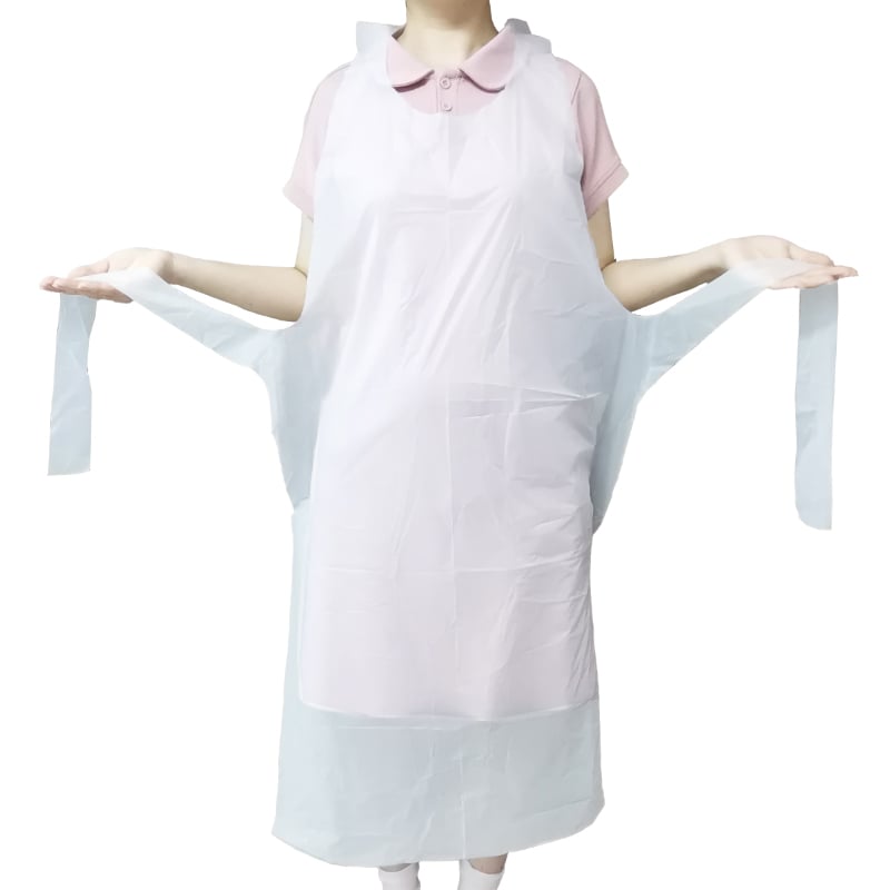 Protective Waterproof PE Medical Plastic Disposable Apron With Ties And head loop Hospital For Healthcare