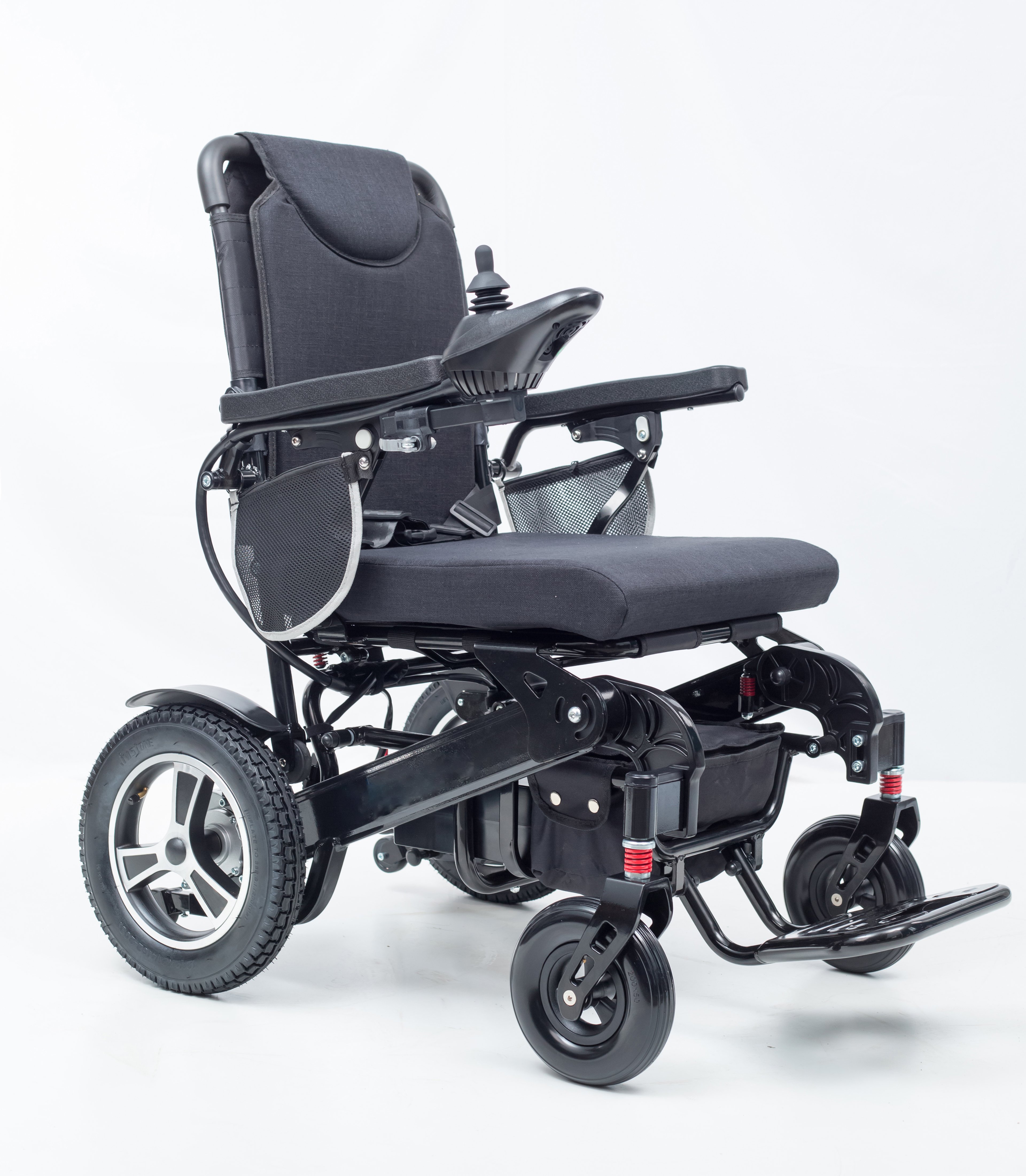 KSM-606 Folding Portable Electric Wheelchair Foldable Lightweight Aluminum Alloy Remote Control Reclining Power Wheelchairs for Disabled