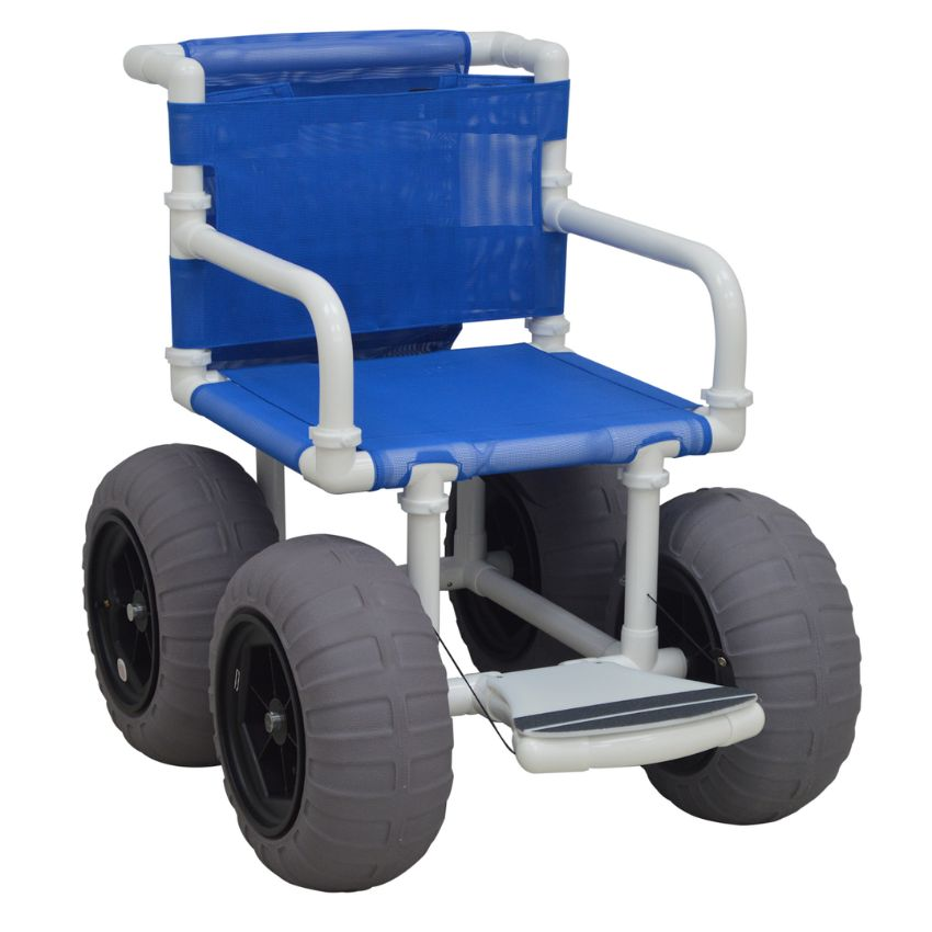 KSW2 B2B Custom PVC Sand Beach Wheelchair Heavy Duty Big Balloon Tires Transit Chair Wholesale
