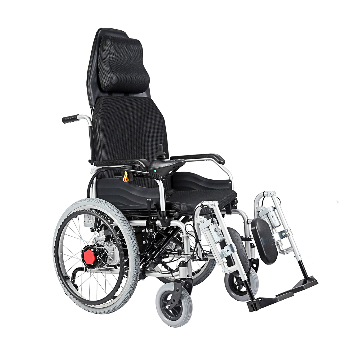KSM-508 Electric wheelchair with high back backrest 90-160/180° and legrest adjustable automatic folding and reclining wheelchair