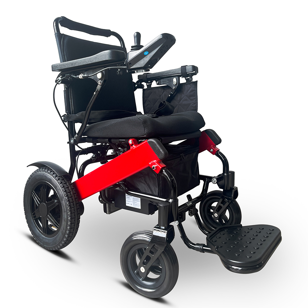 KSM-601S Brushless Electric Wheelchair Folding Lightweight Wheelchair with 500W Brushless Motor 6AH Battery 2pcs Airline Approved for Travel