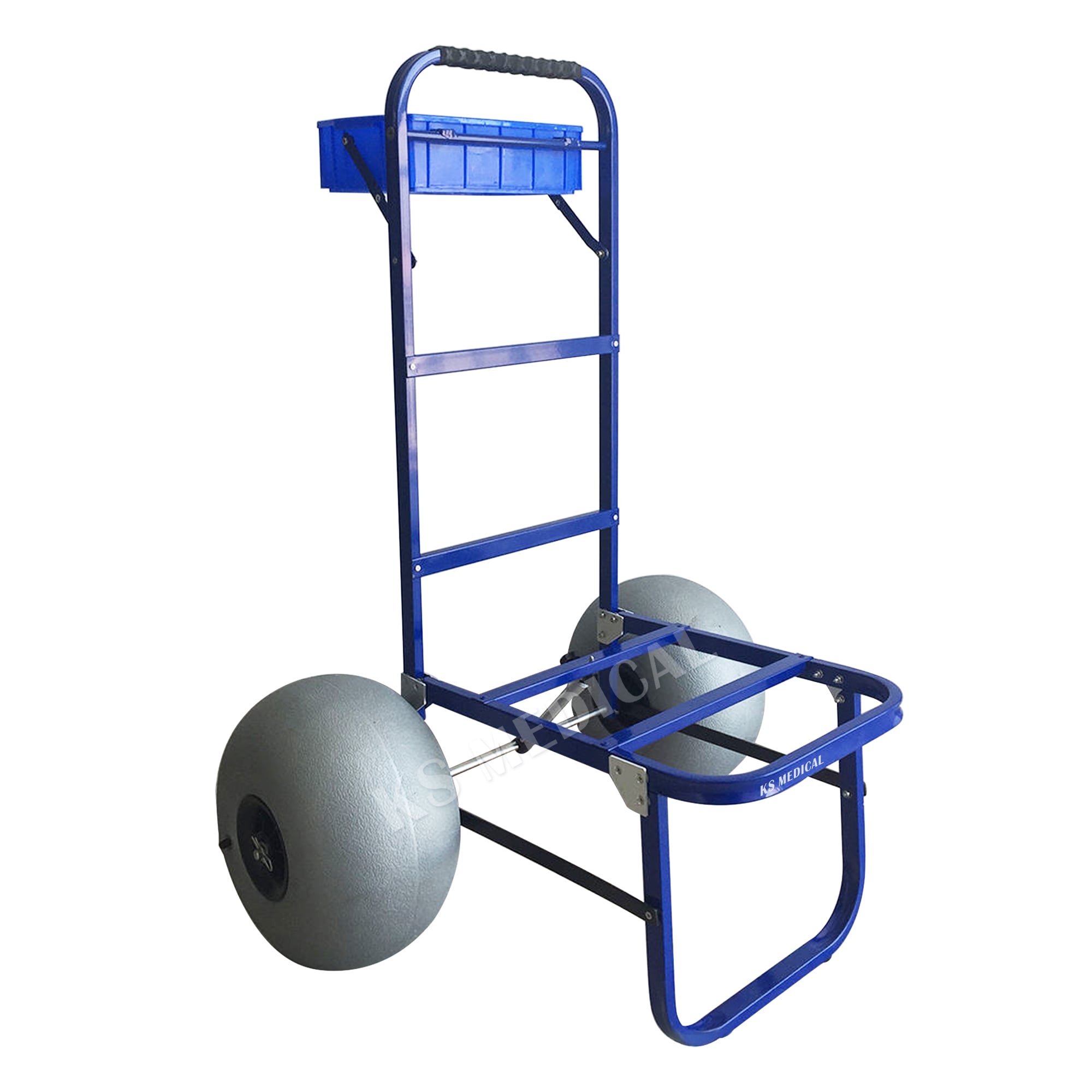 Lightweight Aluminum Folding Beach Cart with Balloon Wheels Outdoor Camping Trolley Portable Enclosed Hand Cart