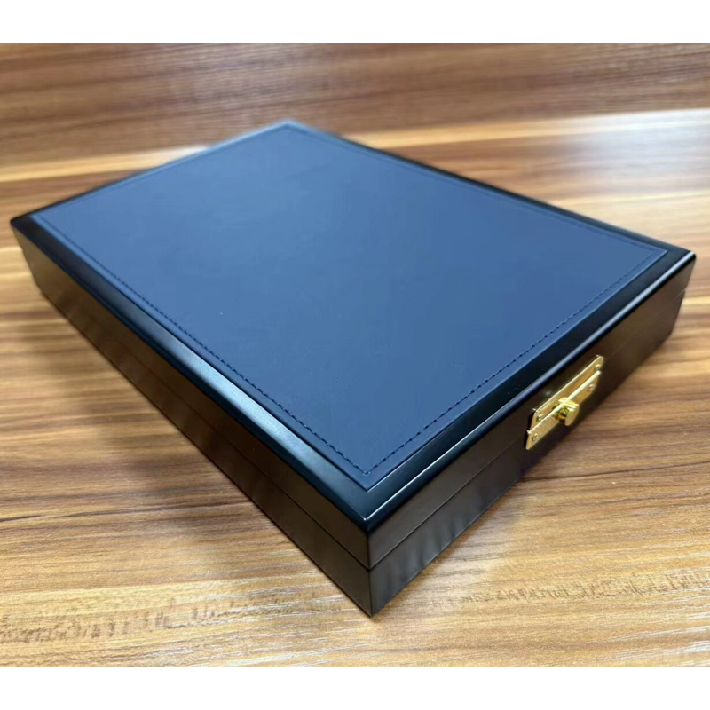 Large Lockable Black Leather Wooden Jewelry Storage Box.jpg