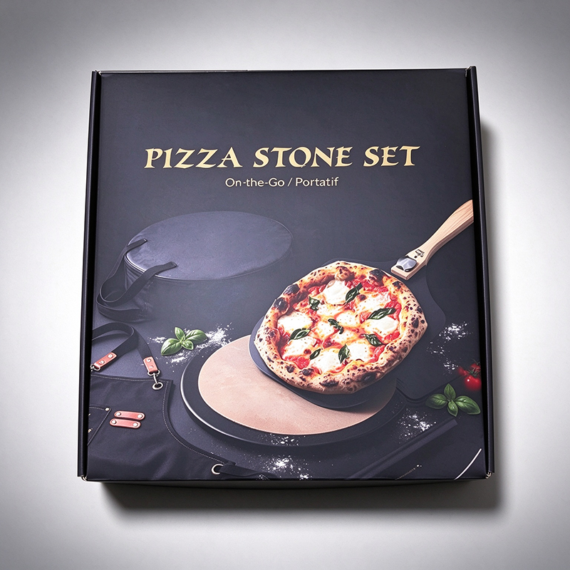 Custom Full Color Printed Pizza Stone Set Packaging Box, 42x42x11.5cm Corrugated Mailer Box, Custom Logo Cooking Kit Gift Box Wholesale