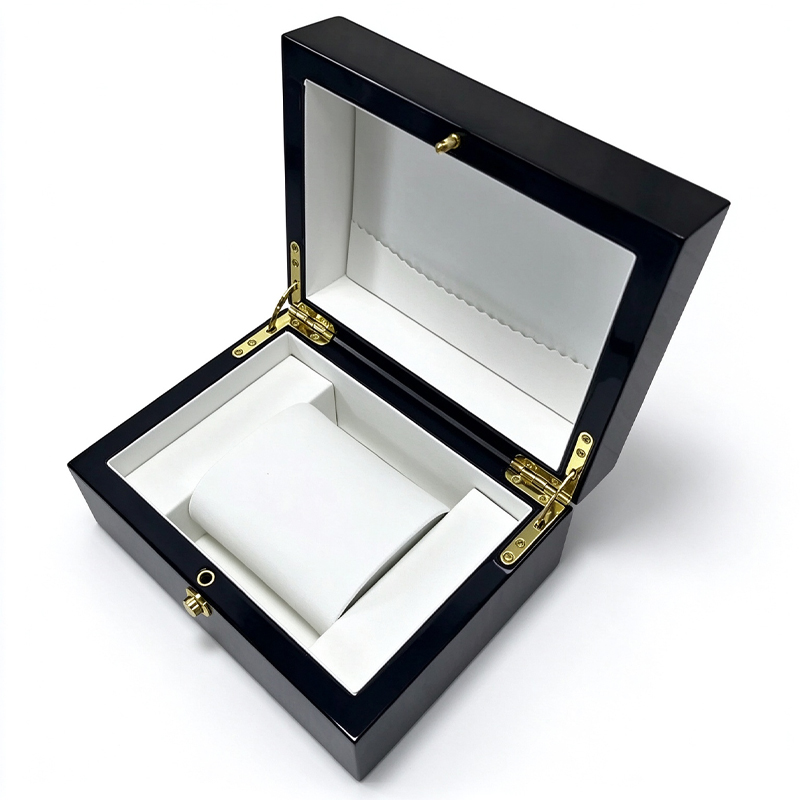 Luxury Gloss Black Wooden Single Watch Box | Watch Storage Gift Case