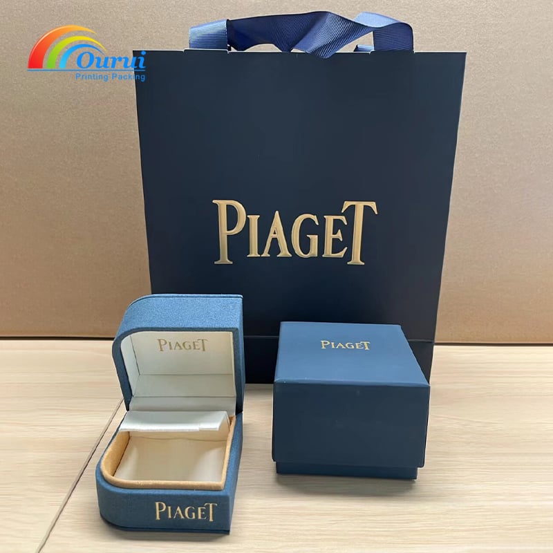 Custom Logo Premium Earring Packaging Box with Outer Sleeve & Gift Bag