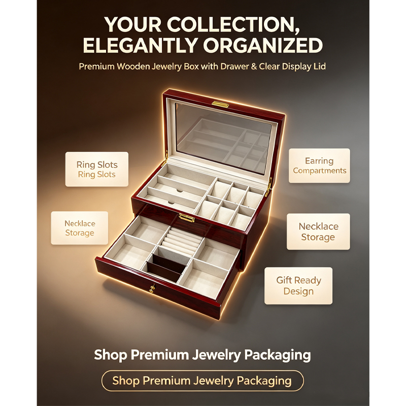 wholesale 2 tier wood jewelry watch sunglasses storage box lockable wooden eyewear collection display organizer box custom logo-1