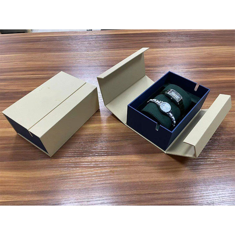 Luxury Double Watch Box Set - Premium Paper Packaging Case for 2 Watches with Velvet Insert