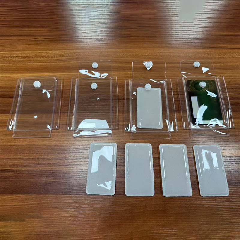 Transparent EVA Snap Fastener Hang Hole Card Bag Jewelry Small Parts Storage Packaging Plastic Bag