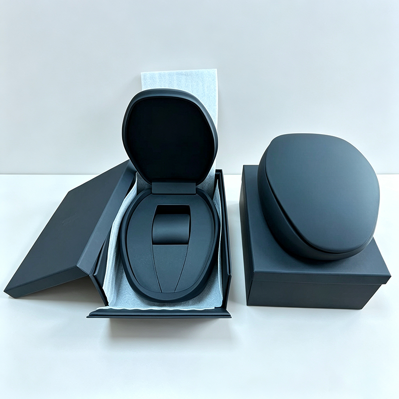 Luxury Black Oval Watch Gift Box Set, Premium Watch Storage Case With Outer Box & Gift Bag, Watch Presentation Packaging for Gifting
