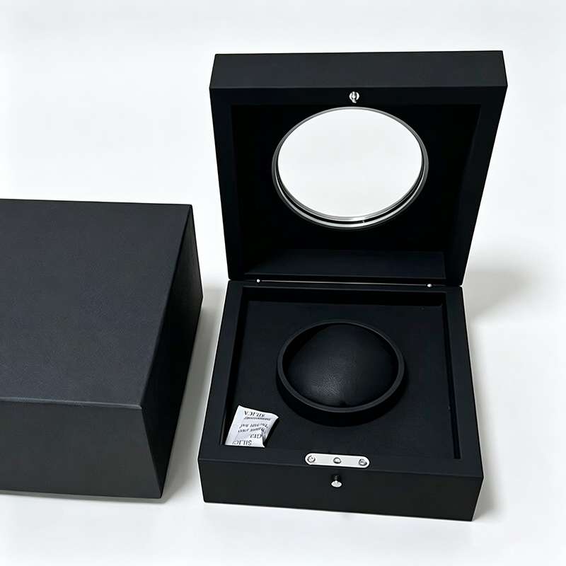 Matte Black Watch Gift Box with Acrylic Viewing Window