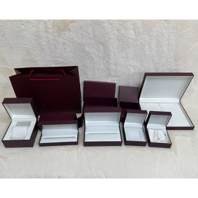 Luxury Burgundy Jewelry Box Set - Premium Cardboard Packaging for Rings, Necklaces & Bracelets