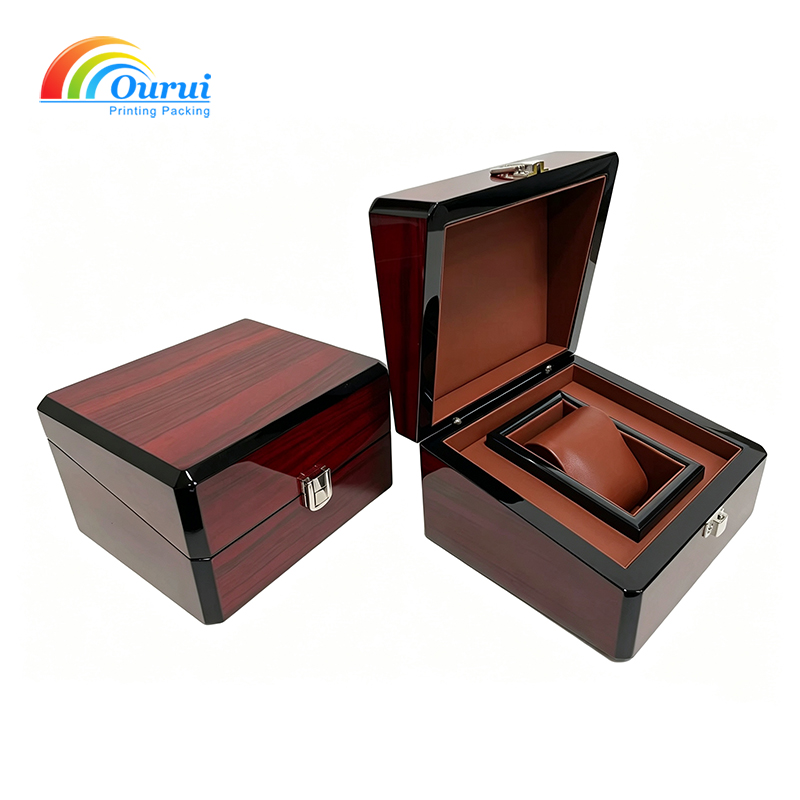 Wooden Watch Box in Reddish-Brown | Custom Logo Wholesale
