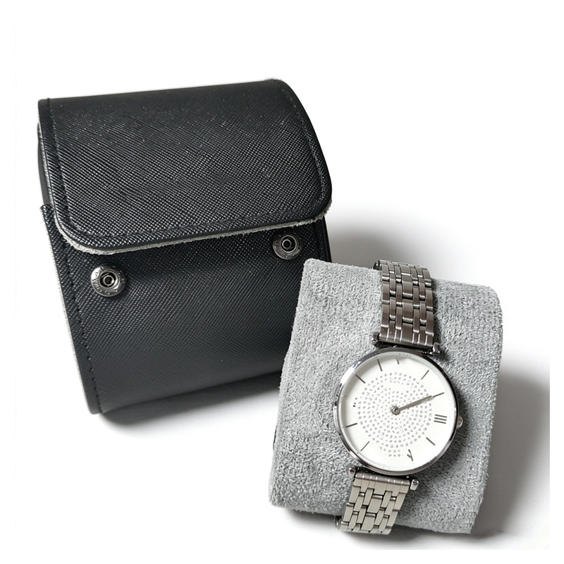 Black PU leather single slot watch roll travel case with suede cushion, portable watch storage pouch for men travel(564ebfc7af).jpg