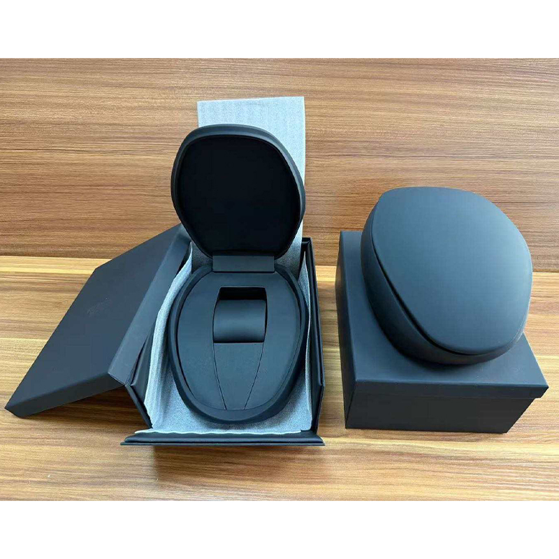 Matte Black Oval Watch Box, Premium Single Watch Storage & Presentation Case