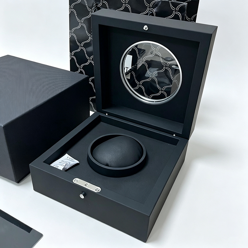Matte Black Watch Gift Box with Acrylic Viewing Window