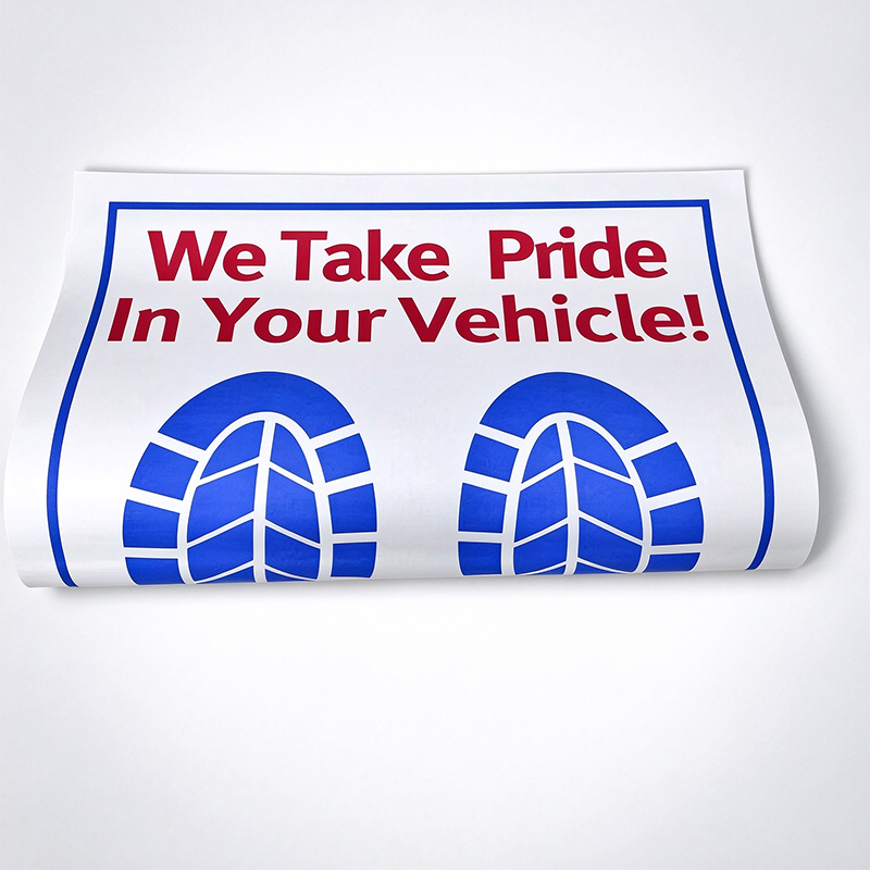 80gsm Disposable Car Floor Mat Paper, Non‑Waterproof Custom Printed Auto Service Foot Paper for Repair Shop & Car Dealership Wholesale