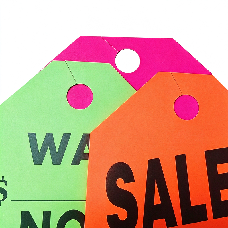 Car Mirror Hang Tags Jumbo Fluorescent 50 per Pack Sale, Fluorescent Orange