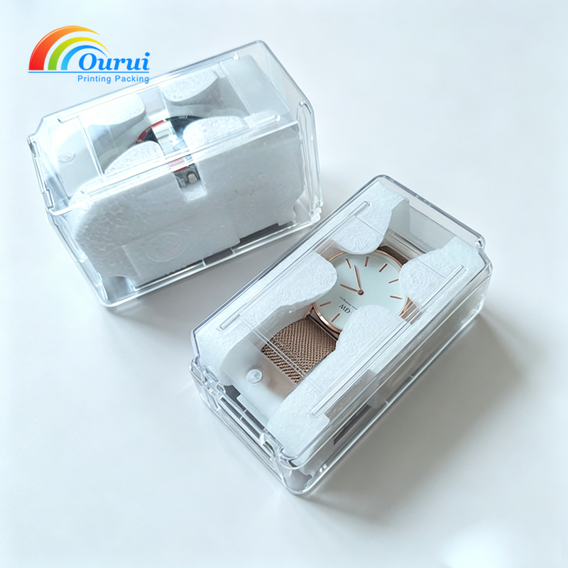 Clear Acrylic Watch Transport Box with Custom EPE Foam Insert