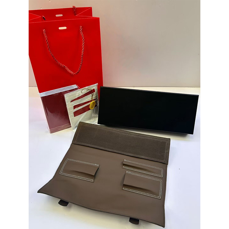 Luxury Watch Packaging Gift Set Canvas Watch Travel Roll Pouch With Paper Gift Bag Certificate Tag Complete Brand Watch Packaging Box Set