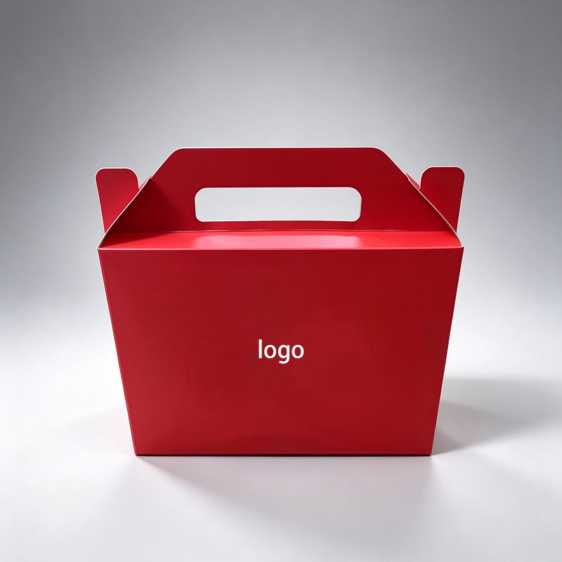 Custom Printed Gable Cookie Box With Clear PVC Window, Handle Treat Bakery Gift Box, Custom Size & Logo, MOQ 500