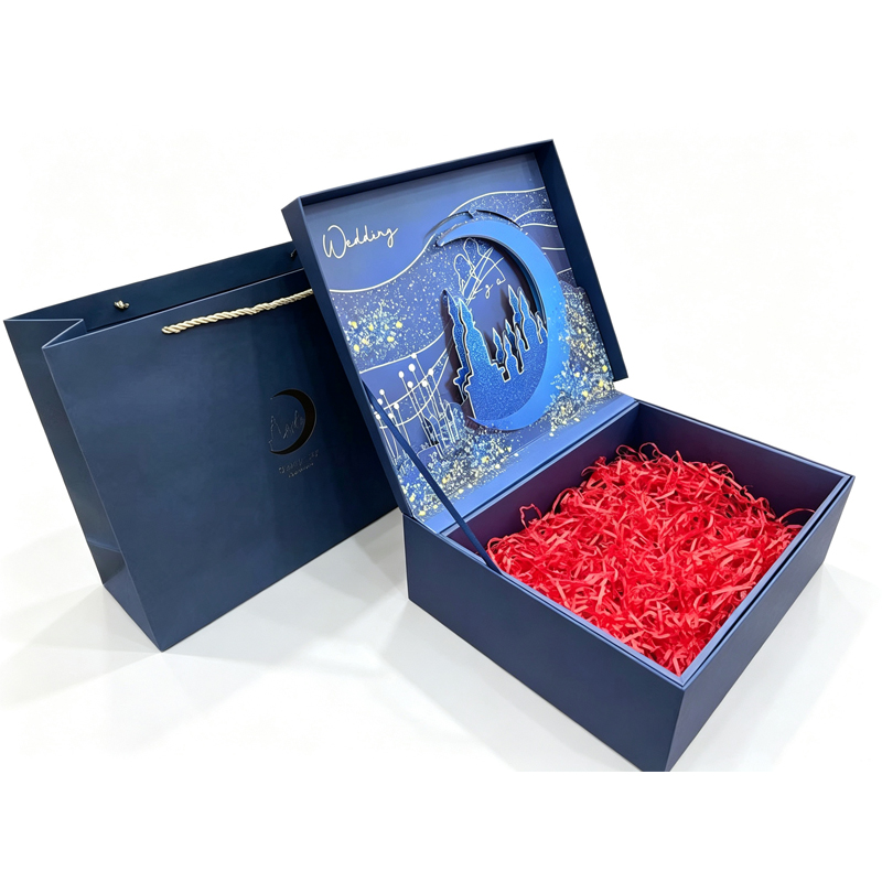Custom Gift Box with 3D Pop-Up Liner and Matching Paper Bag
