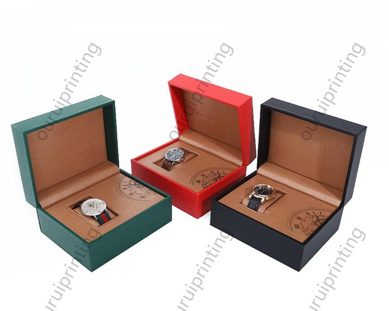 Luxury PU Leather Single Watch Gift Box Custom Logo Wristwatch Packaging Storage Case