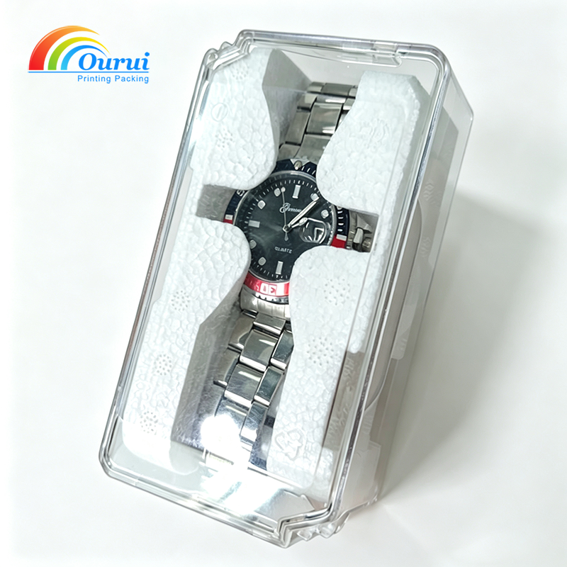 Clear Acrylic Watch Transport Box with Custom EPE Foam Insert