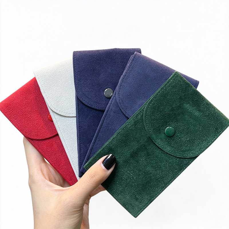 Microfiber Suede Watch Travel Pouch, Portable Single Watch Storage Bag With Snap Button & Inner Watch Cushion