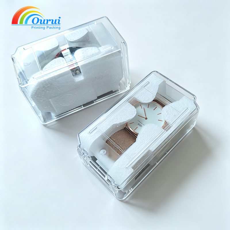 Clear Acrylic Watch Transport Box with Custom EPE Foam Insert