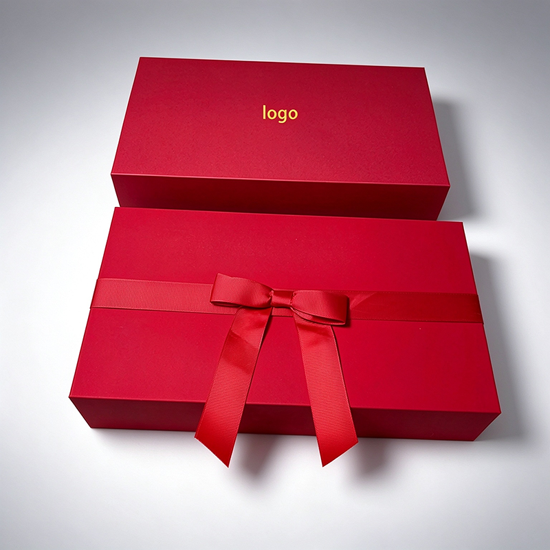 Custom Logo Luxury Red Magnetic Gift Box With Artificial Rose, Foldable Rigid Paper Box For Jewelry Cosmetic Valentine Gift Packaging