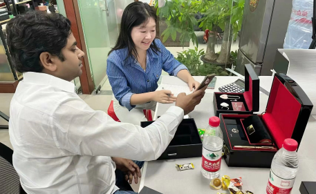 Warm Reception for Valued Client Visiting Our Factory for Luxury Watch & Jewelry Gift Boxes Inspection