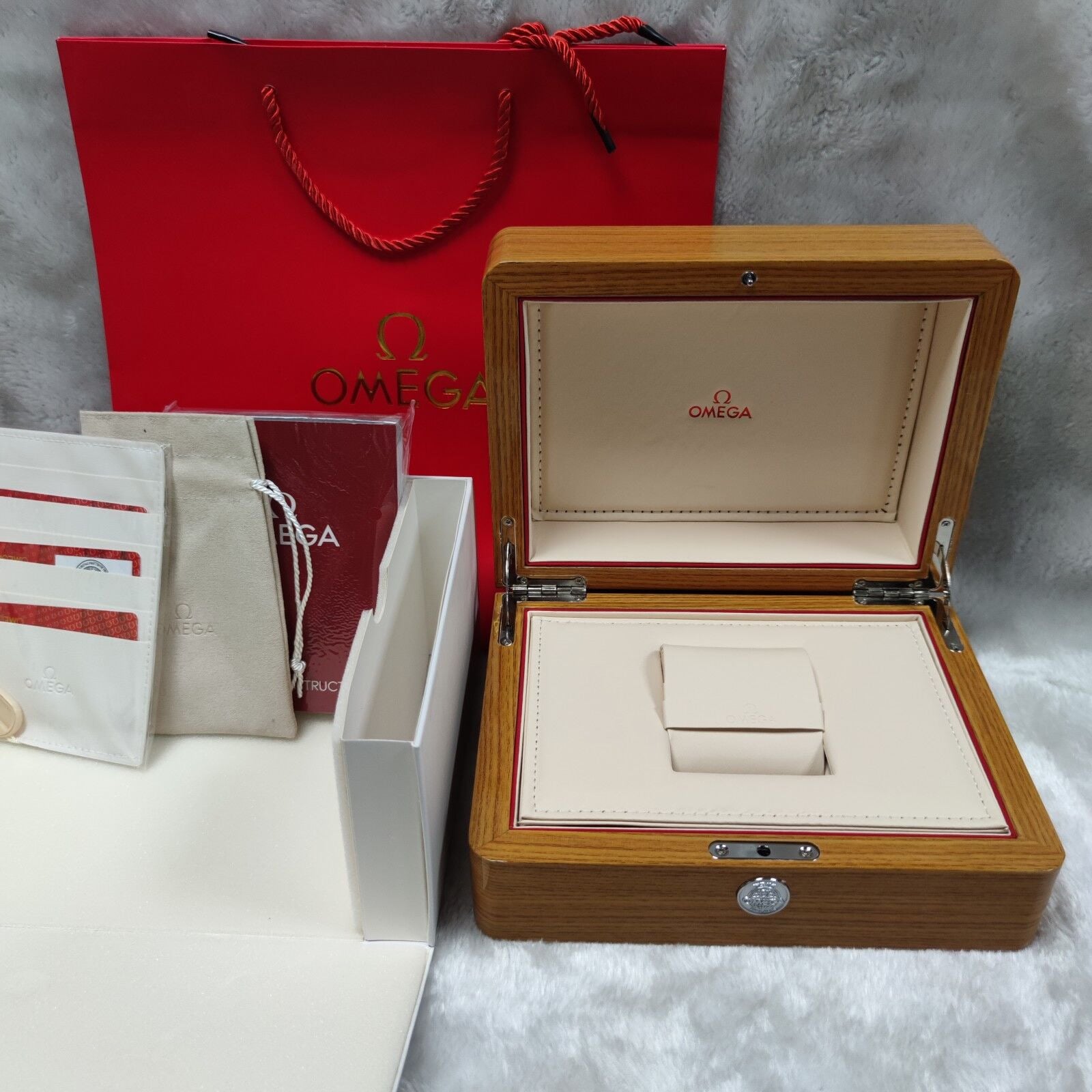 Large Omega Wooden Watch Box, With Inner Travel Box and Outer Box
