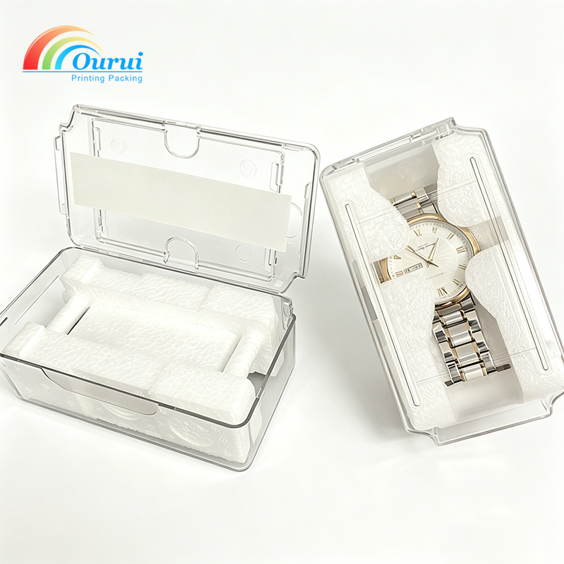 Clear Acrylic Watch Transport Box with Custom EPE Foam Insert