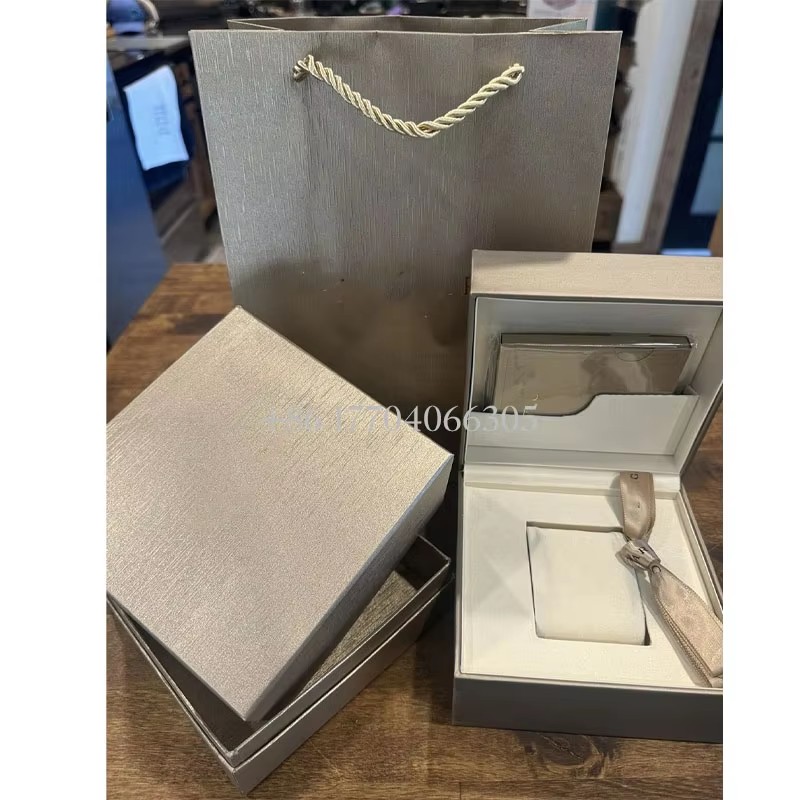 Luxury Beige Gold Watch Box Set with Complete Accessories for High-End Wristwatches