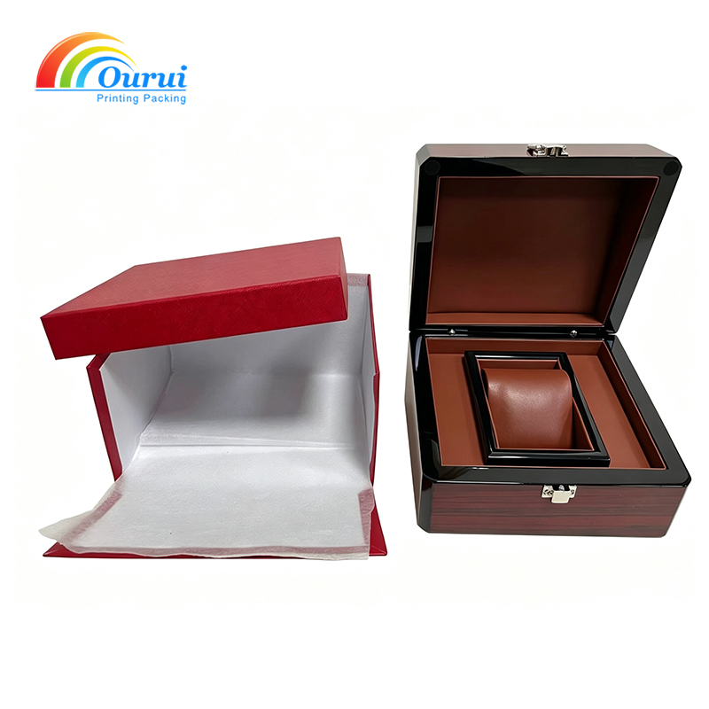 Wooden Watch Box in Reddish-Brown | Custom Logo Wholesale