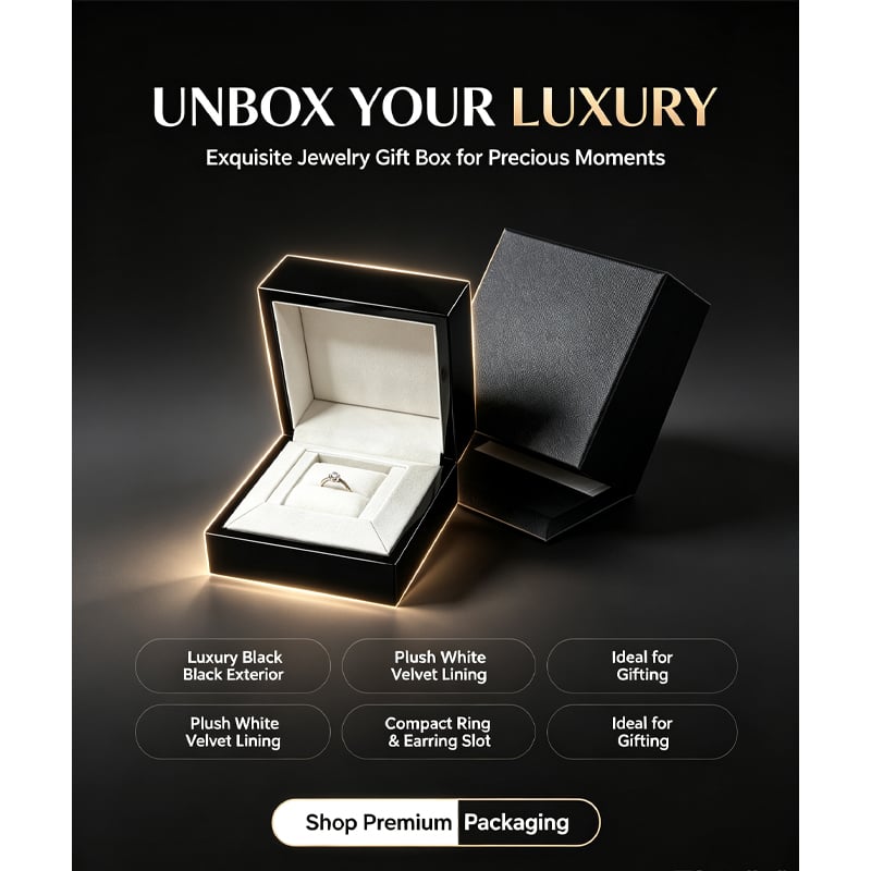 custom logo double door black wooden watch box luxury engagement ring jewelry gift packaging box with microfiber liner-2