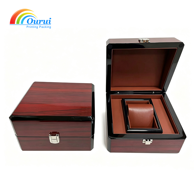 Wooden Watch Box in Reddish-Brown | Custom Logo Wholesale