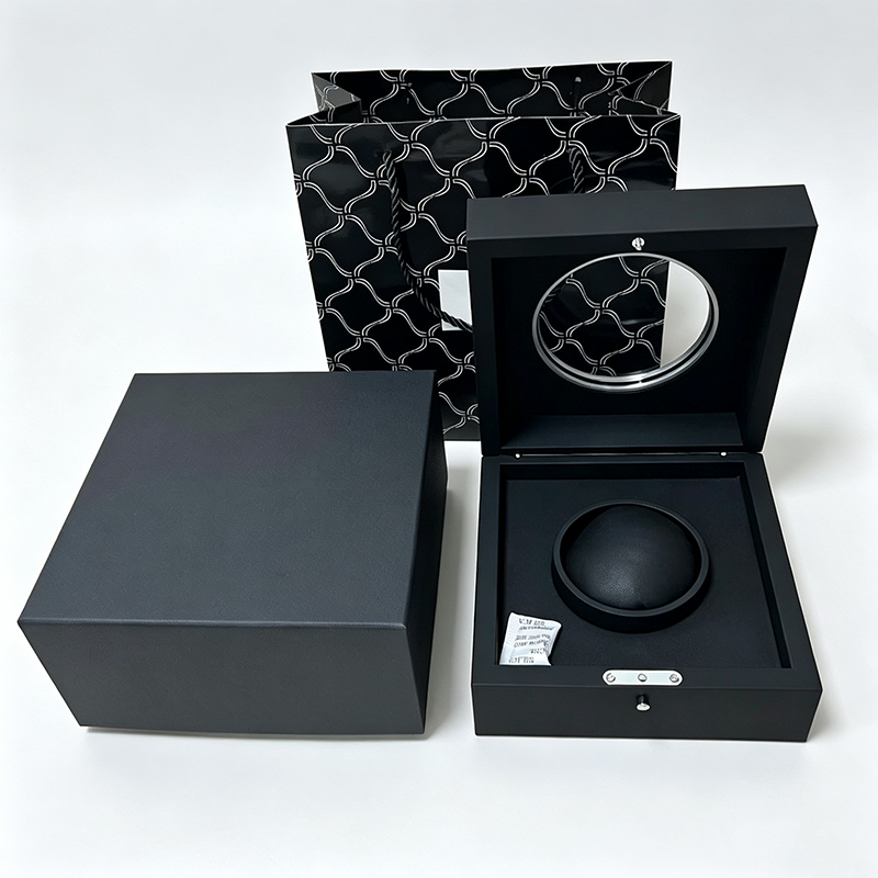 Matte Black Watch Gift Box with Acrylic Viewing Window