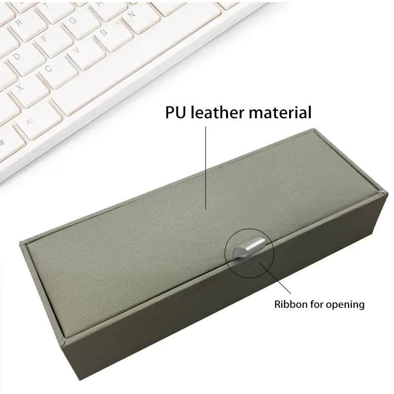 PU Leather Pen and Cufflinks Rigid Storage Box, Custom Business Accessory Case