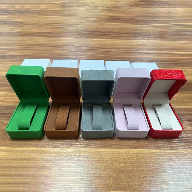 Wholesale Multi-color Flip Watch Box Custom Logo Microfiber Velvet Watch Gift Box Leather Surface Wristwatch Packaging Box With Watch Cushion For Jewelry Watch Brand Packaging