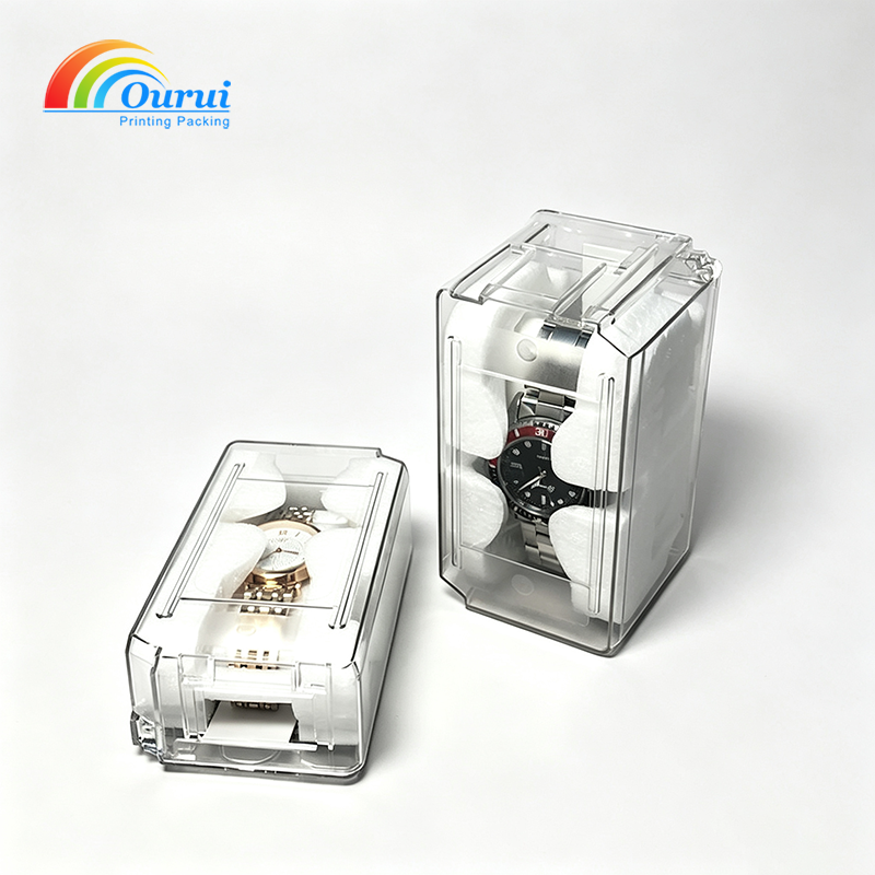 Clear Acrylic Watch Transport Box with Custom EPE Foam Insert